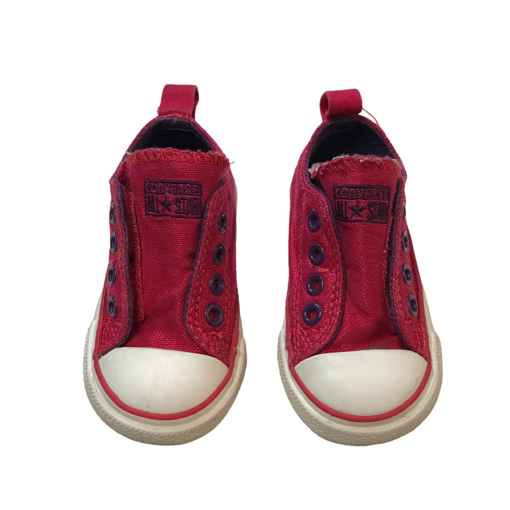 Converse Girls Pink Metallic Sneakers Size 4